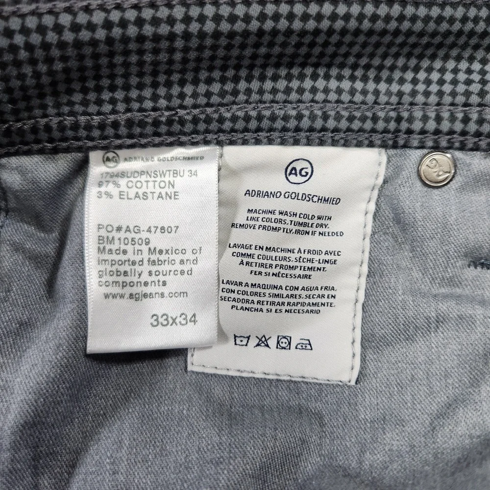 Adriano Goldschmied Pants Men 33x32 *READ Check Plaid The Everett Slim Straight